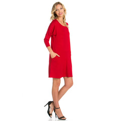 ADS-8257RS 3/4 Sleeve Dress With Pockets | Made in USA | Azules Wholesale