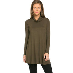 ATP-2252RS Cowl Neck Flowy Long Sleeve Tunic | Made in USA | Azules Wholesale