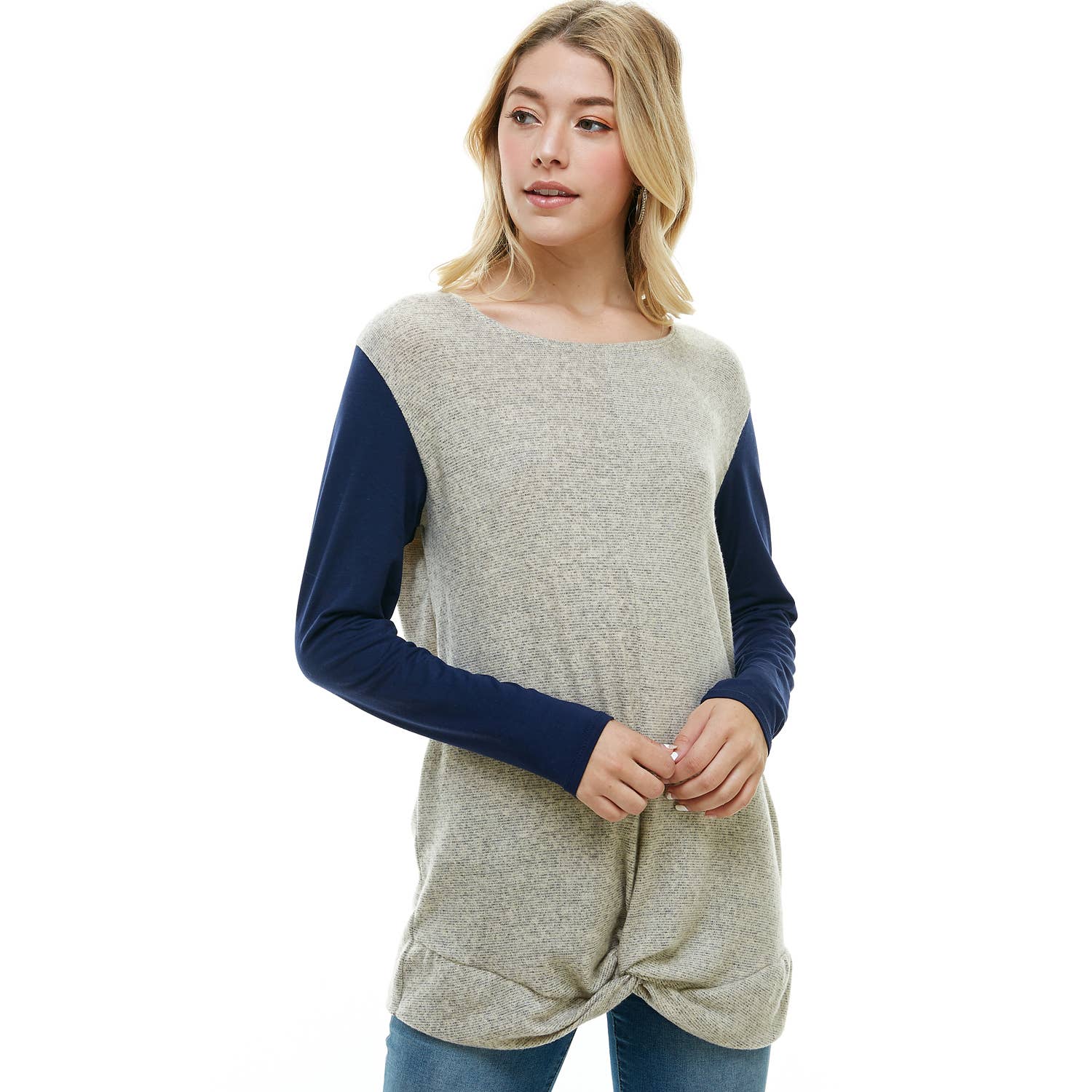 ATP-2312HC Contrast Long Sleeve Rayon Span Sleeve | Made in USA | Azules Wholesale
