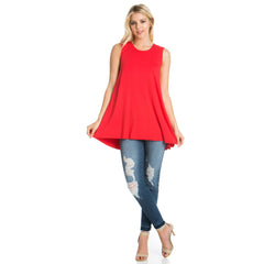 ATP-2284RS Sleeveless Back Ruffle Hem Tunic Top | Made in USA | Azules Wholesale