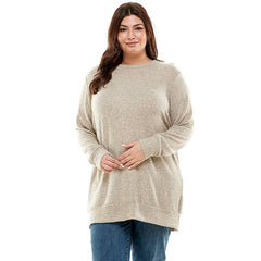 ATP-2301HCX-Plus Size Long Sleeve Pullover Sweater Tunic | Made in USA | Azules Wholesale