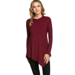 ATP-2262RS Asymmetric Crew Neck Long Sleeve Tunic | Made in USA | Azules Wholesale