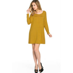 ADS-8225RS Long Sleeve Above The Knee Loose Fit Tunic Dress | Made in USA | Azules Wholesale