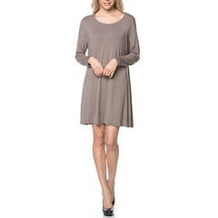 ADS-8225RS Long Sleeve Above The Knee Loose Fit Tunic Dress | Made in USA | Azules Wholesale