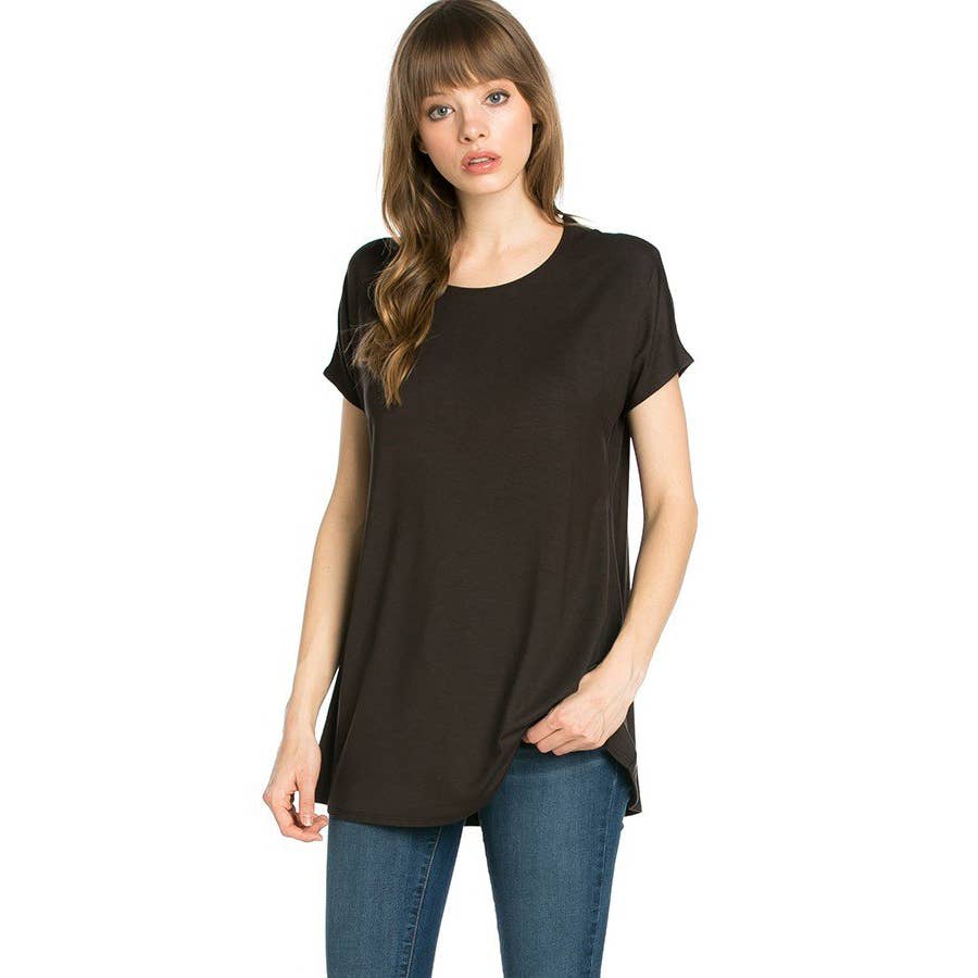 ATP-2277RS Basic Cap Sleeve Tunic | Made in USA | Azules Wholesale