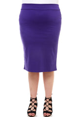 ASK-9014PTX Plus Size High Waisted Pencil Skirt | Made in USA | Azules Wholesale