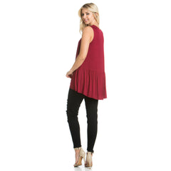 ATP-2284RS Sleeveless Back Ruffle Hem Tunic Top | Made in USA | Azules Wholesale