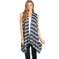 AJK-2071PR- Multi Print Sleeveless Cardigan Vest | Made in USA | Azules Wholesale