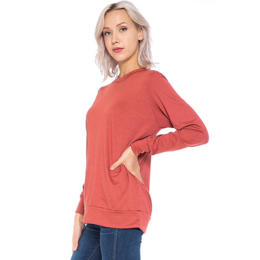 ATP-2323FT-Women's Solid Boy Friend Fit Tunic | Made in USA | Azules Wholesale