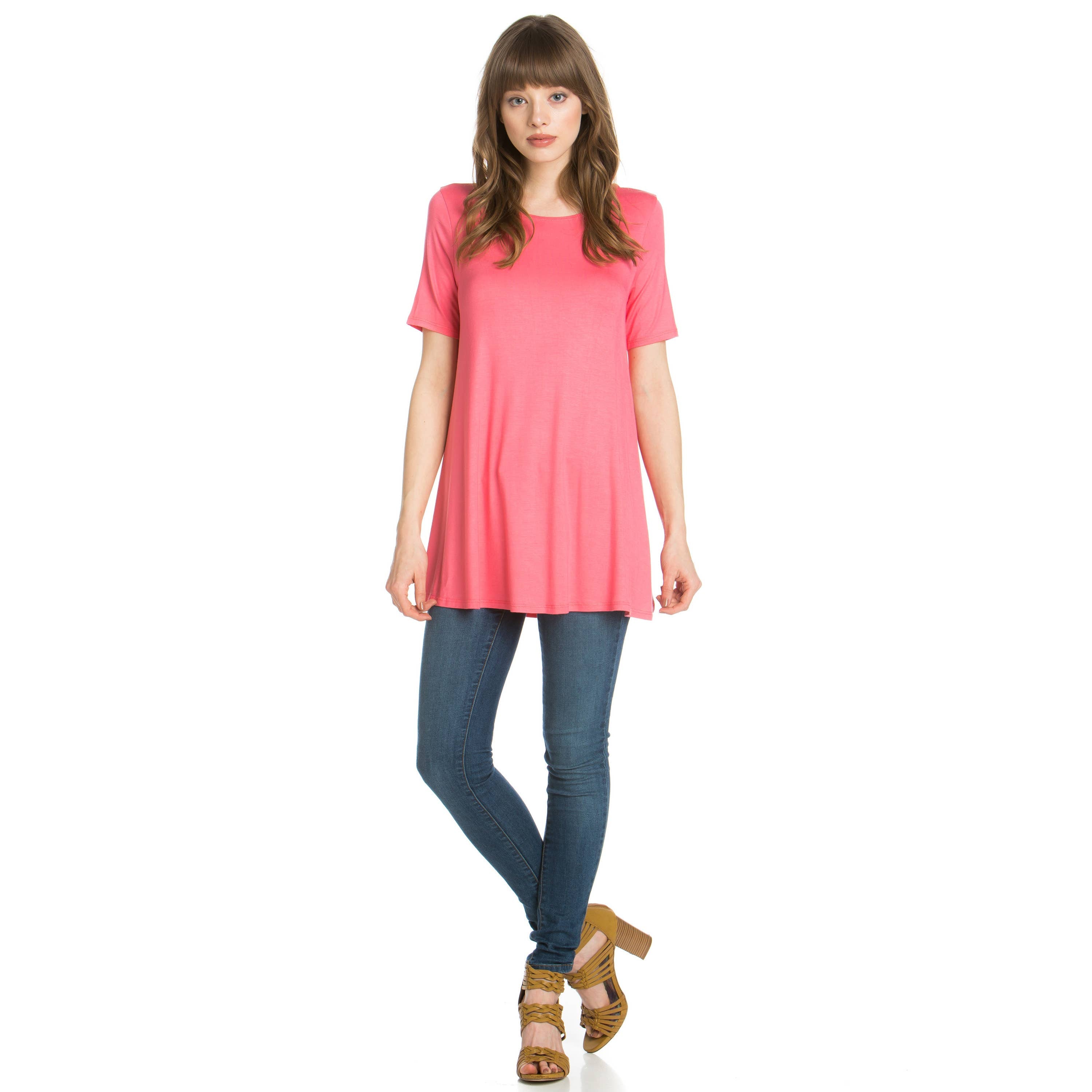 ATP-2268RS Short Sleeve A-Line Tunic | Made in USA | Azules Wholesale