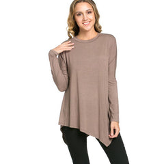 ATP-2262RS Asymmetric Crew Neck Long Sleeve Tunic | Made in USA | Azules Wholesale