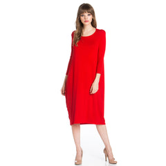 ADM-8255RS 3/4 Sleeve Midi Dress | Made in USA | Azules Wholesale