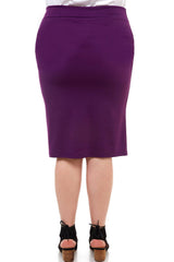 ASK-9014PTX Plus Size High Waisted Pencil Skirt | Made in USA | Azules Wholesale