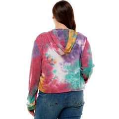 ATP-2332FTX-Plus Size Women's Hooded Long Sleeves Tie Dye to | Made in USA | Azules Wholesale