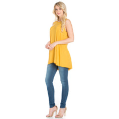 ATP-2284RS Sleeveless Back Ruffle Hem Tunic Top | Made in USA | Azules Wholesale