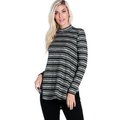 ATP-2289HC Mock Neck Long Sleeve Knit Tunic | Made in USA | Azules Wholesale