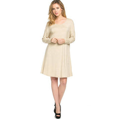 ADS-8225RS Long Sleeve Above The Knee Loose Fit Tunic Dress | Made in USA | Azules Wholesale