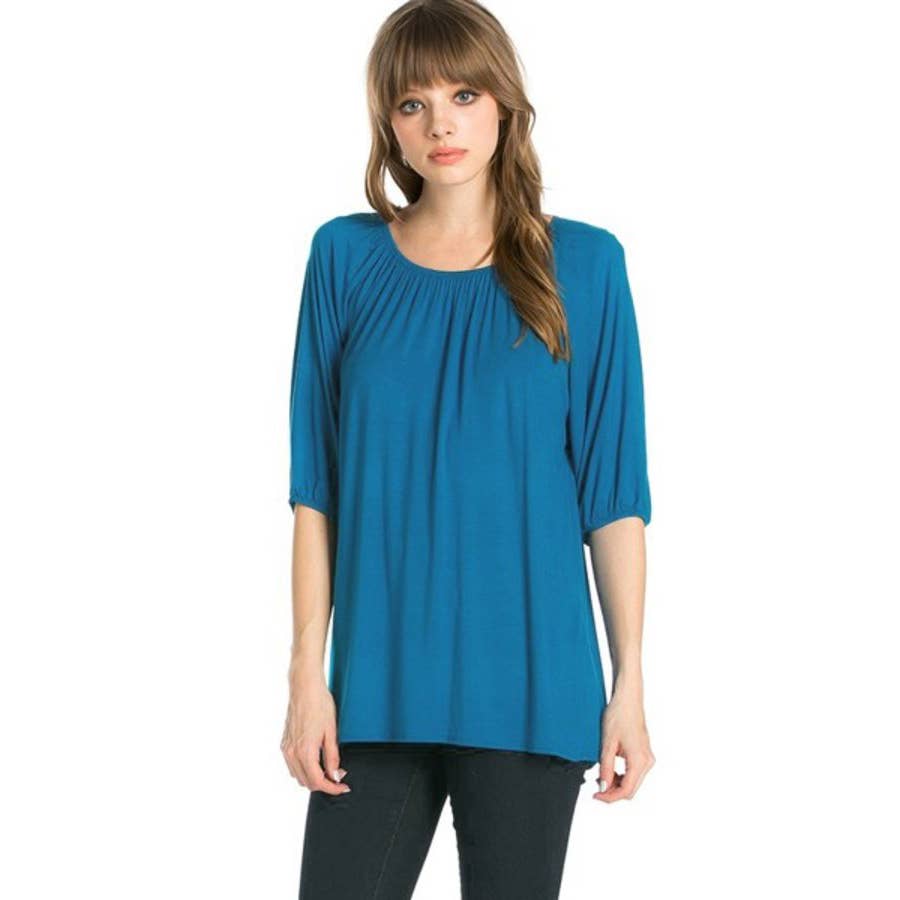 ATP-2272RS Elastic Short Sleeve Tunic | Made in USA | Azules Wholesale