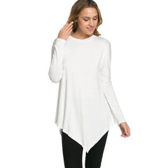 ATP-2262RS Asymmetric Crew Neck Long Sleeve Tunic | Made in USA | Azules Wholesale