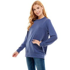 ATP-2323FT-Women's Solid Boy Friend Fit Tunic | Made in USA | Azules Wholesale