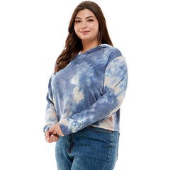 ATP-2332FTX-Plus Size Women's Hooded Long Sleeves Tie Dye to | Made in USA | Azules Wholesale