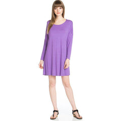 ADS-8225RS Long Sleeve Above The Knee Loose Fit Tunic Dress | Made in USA | Azules Wholesale