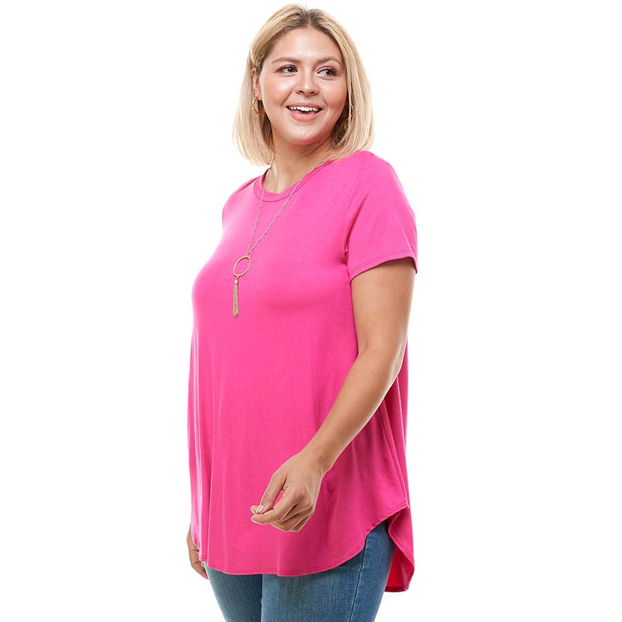 ATP-2278RSX Plus Size Loose Cut Short Sleeve Top | Made in USA | Azules Wholesale