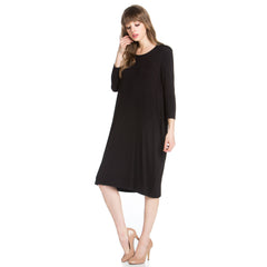 ADM-8255RS 3/4 Sleeve Midi Dress | Made in USA | Azules Wholesale