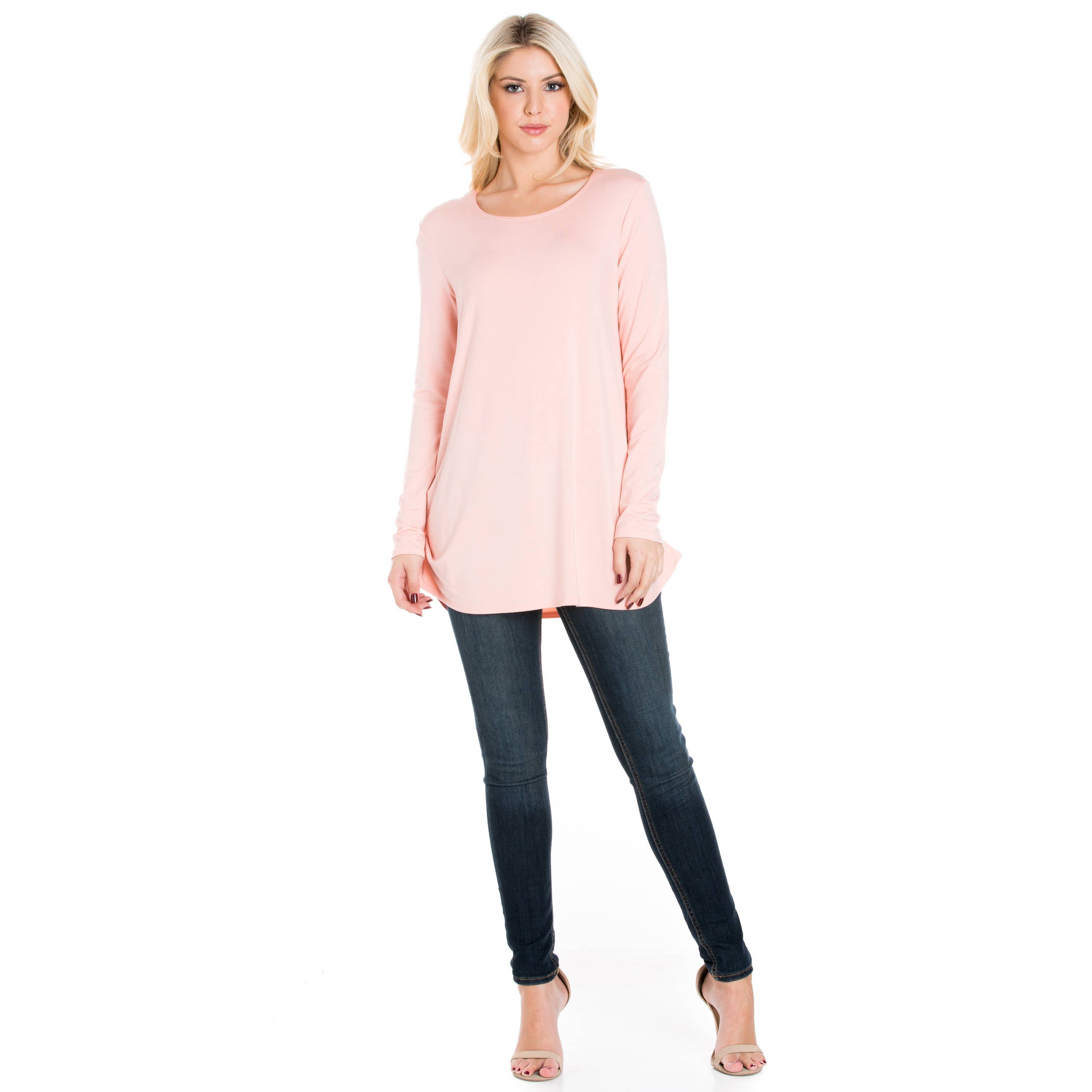 ATP-2304RS Long Sleeve Ruched Side Tunic | Made in USA | Azules Wholesale