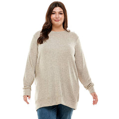 ATP-2301HCX-Plus Size Long Sleeve Pullover Sweater Tunic | Made in USA | Azules Wholesale