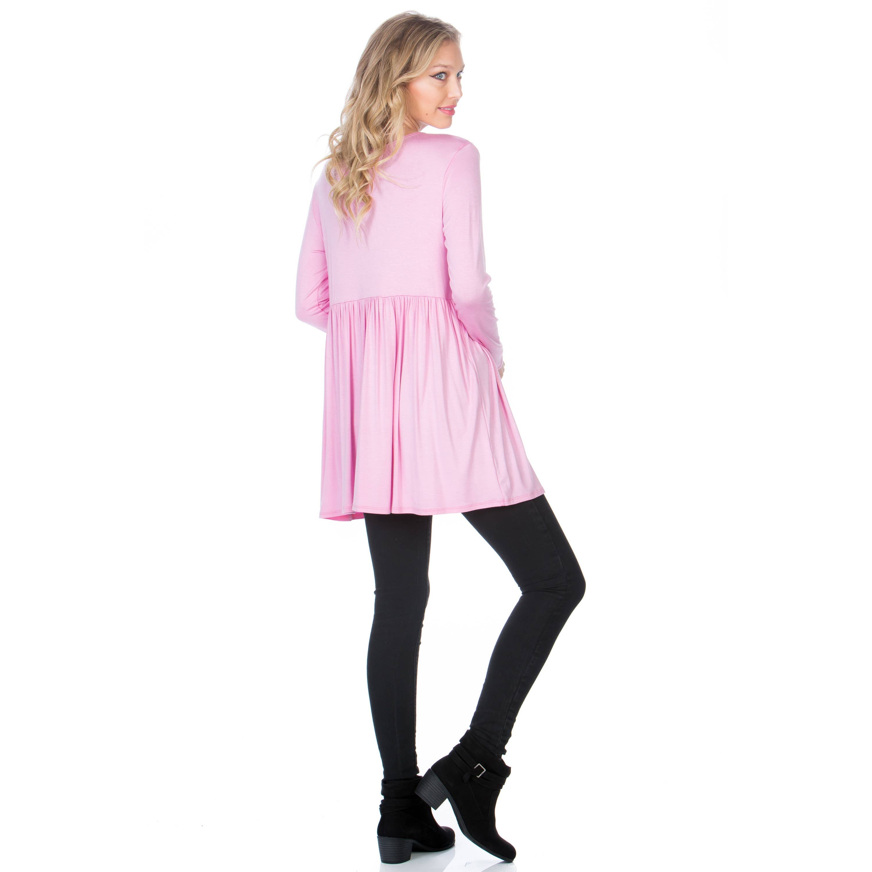 ATP-2271RS Long Sleeve Ruffle Hem Tunic | Made in USA | Azules Wholesale