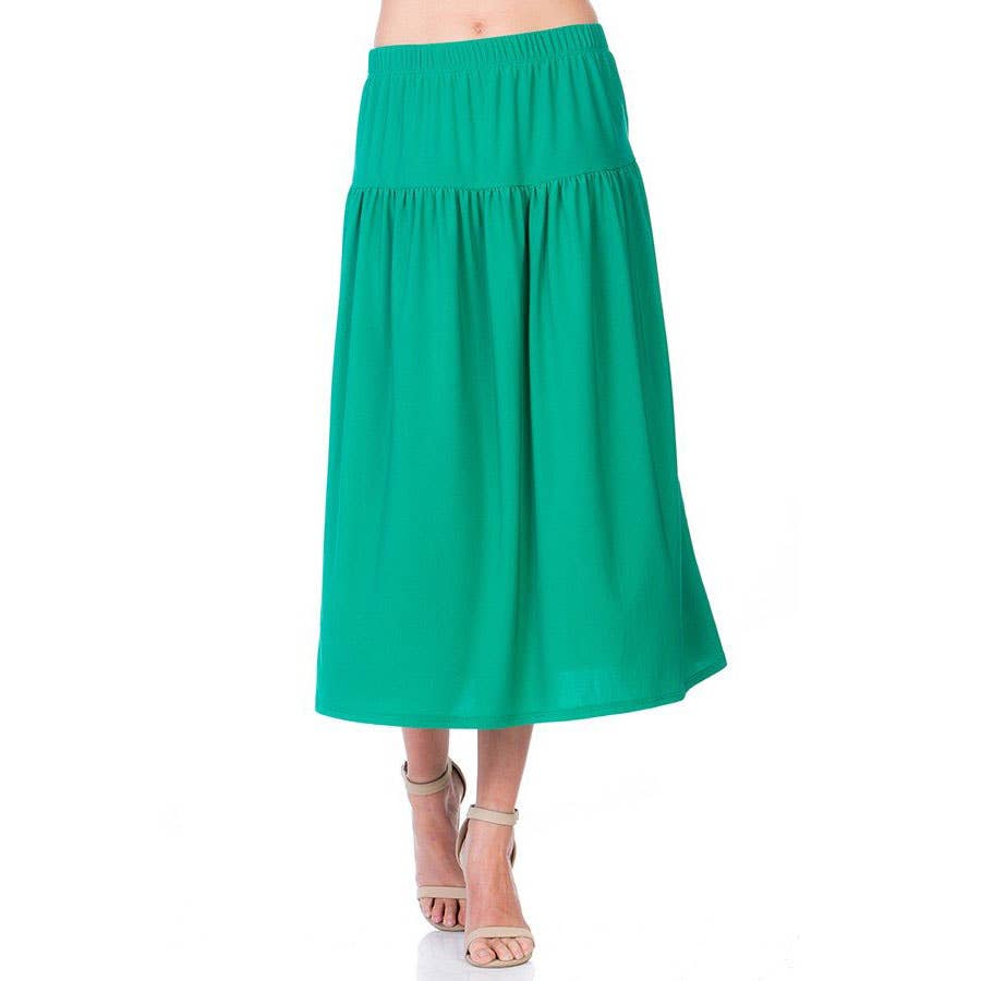 ASK-9026PS Contemporary Midi Skirt | Made in USA | Azules Wholesale