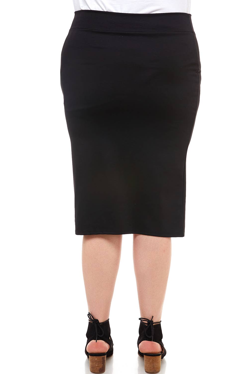 ASK-9014PTX Plus Size High Waisted Pencil Skirt | Made in USA | Azules Wholesale