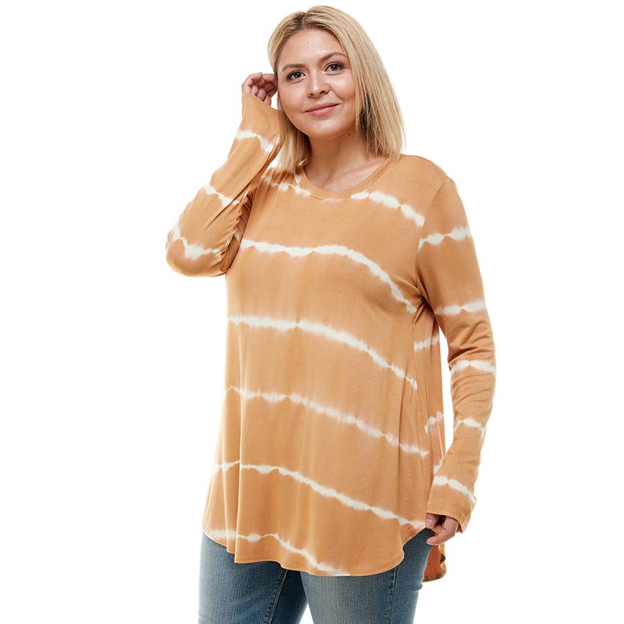 ATP-2270RSX-Plus Size Crew Neck Long Sleeve Top | Made in USA | Azules Wholesale