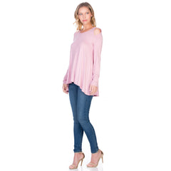 ATP-2292RS Long Sleeve Open Shoulder Tunic | Made in USA | Azules Wholesale