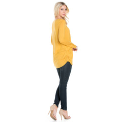 ATP-2304RS Long Sleeve Ruched Side Tunic | Made in USA | Azules Wholesale