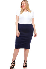 ASK-9014PTX Plus Size High Waisted Pencil Skirt | Made in USA | Azules Wholesale