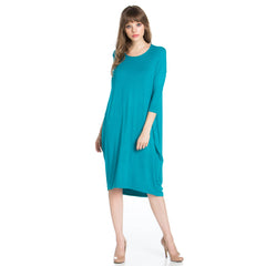 ADM-8255RS 3/4 Sleeve Midi Dress | Made in USA | Azules Wholesale