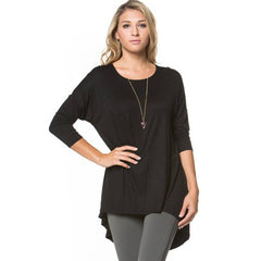 ATP-2211RS 3/4 SLEEVE HIGH-LOW TUNIC TOP | Made in USA | Azules Wholesale