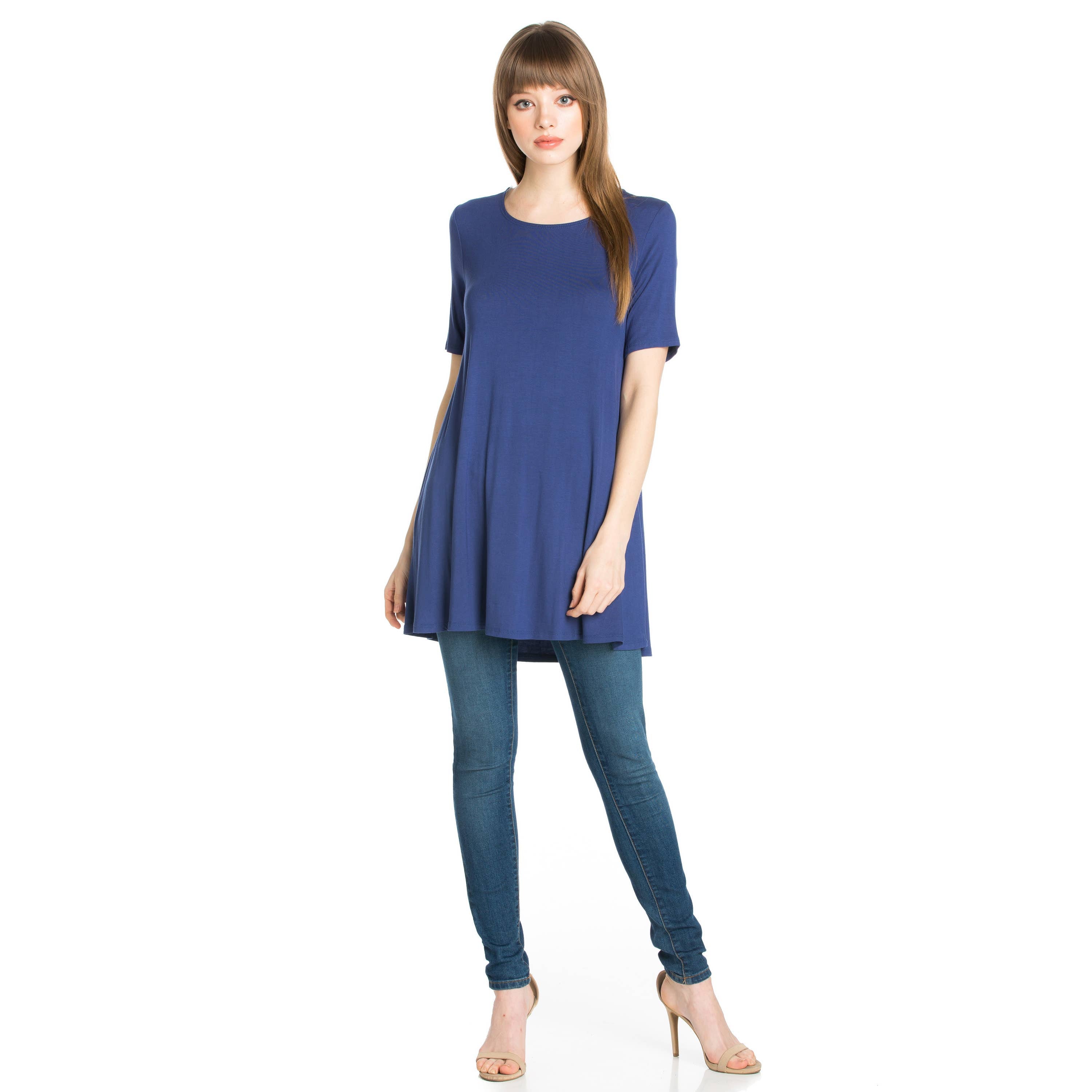 ATP-2268RS Short Sleeve A-Line Tunic | Made in USA | Azules Wholesale