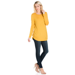 ATP-2304RS Long Sleeve Ruched Side Tunic | Made in USA | Azules Wholesale