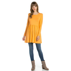 ATP-2271RS Long Sleeve Ruffle Hem Tunic | Made in USA | Azules Wholesale