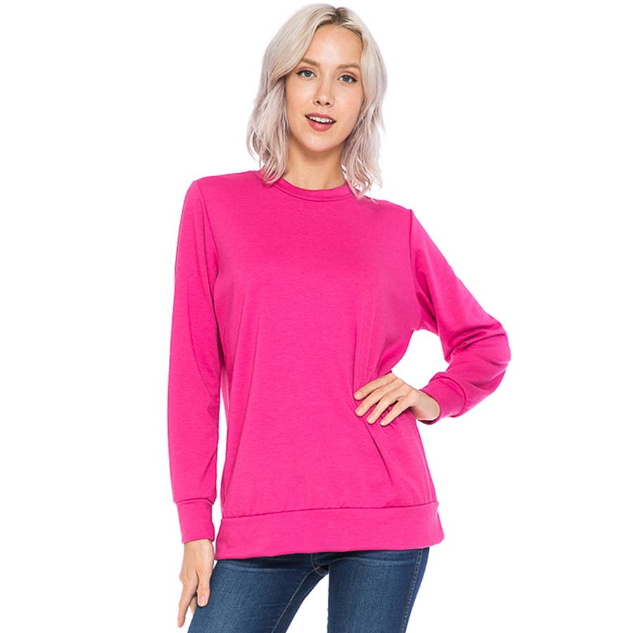 ATP-2323FT-Women's Solid Boy Friend Fit Tunic | Made in USA | Azules Wholesale