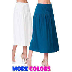 ASK-9026PS Contemporary Midi Skirt | Made in USA | Azules Wholesale