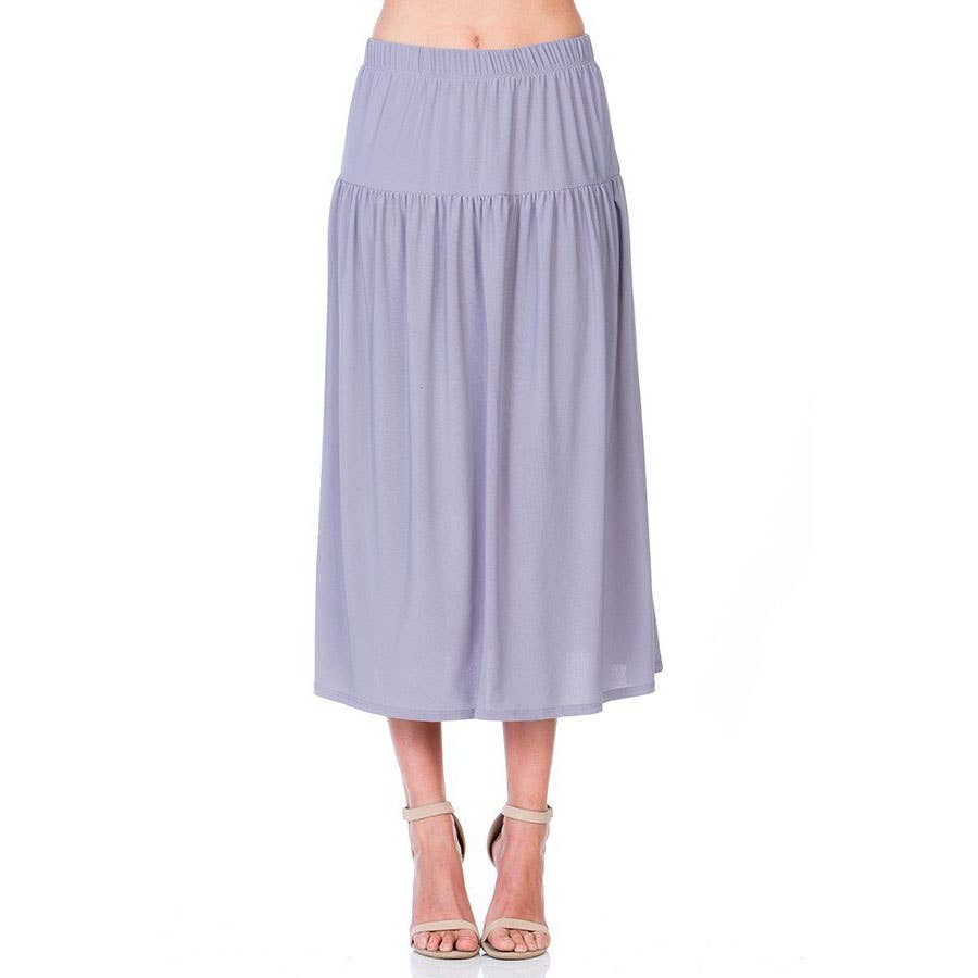 ASK-9026PS Contemporary Midi Skirt | Made in USA | Azules Wholesale