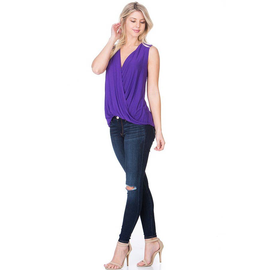 ATP-2224RS-Criss Cross Sleeveless Top | Made in USA | Azules Wholesale