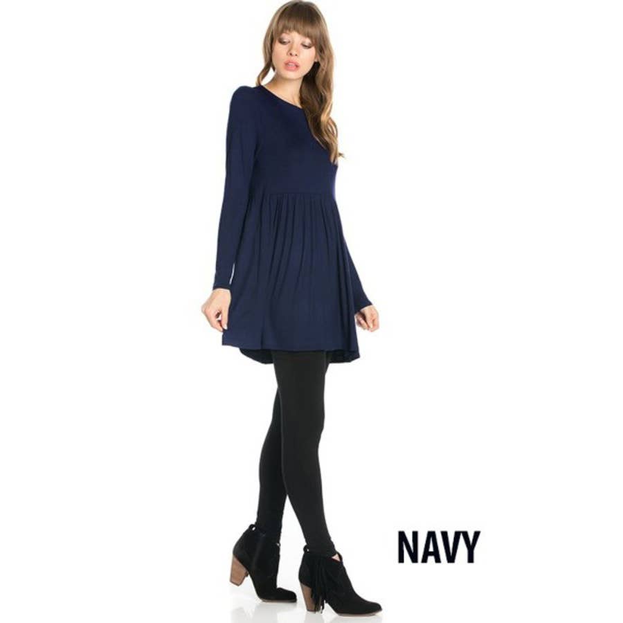 ATP-2271RS Long Sleeve Ruffle Hem Tunic | Made in USA | Azules Wholesale