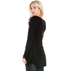 ATP-2304RS Long Sleeve Ruched Side Tunic | Made in USA | Azules Wholesale