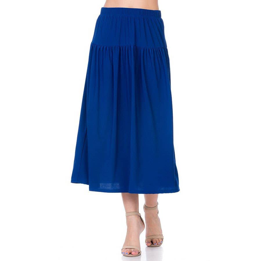 ASK-9026PS Contemporary Midi Skirt | Made in USA | Azules Wholesale