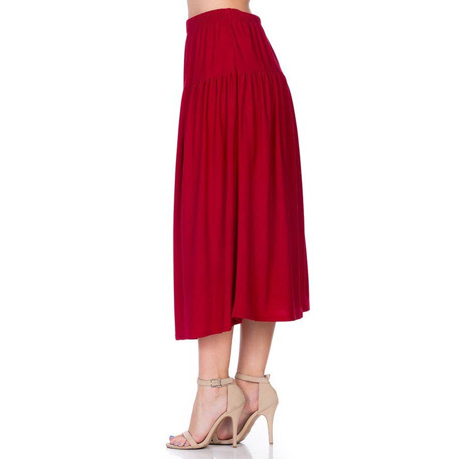 ASK-9026PS Contemporary Midi Skirt | Made in USA | Azules Wholesale